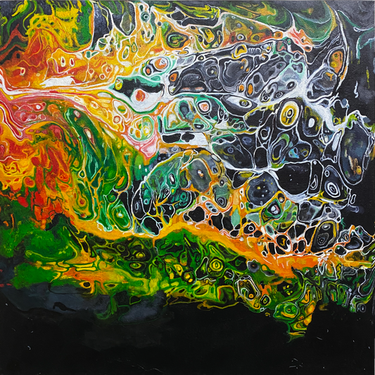 Black River, 24x24x0.75" Framed Oil Painting
