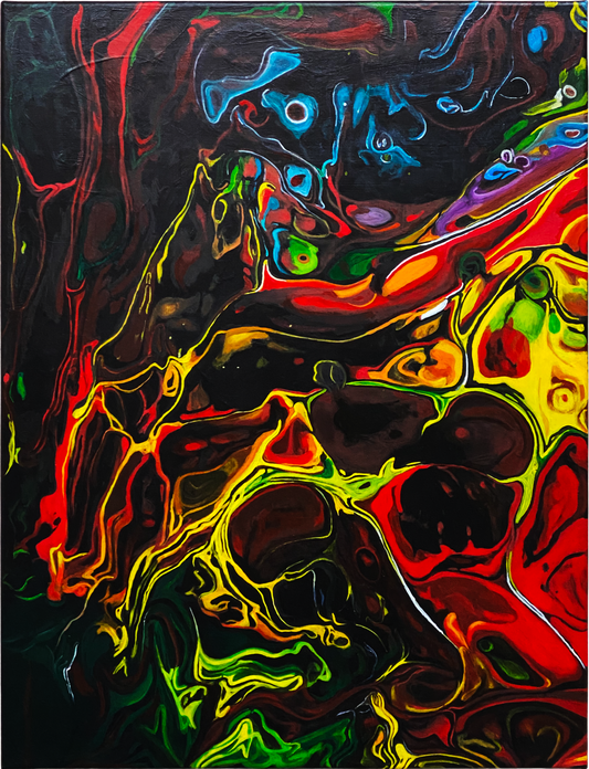 Maya Magma, 18x24x0.75" Framed Oil Painting