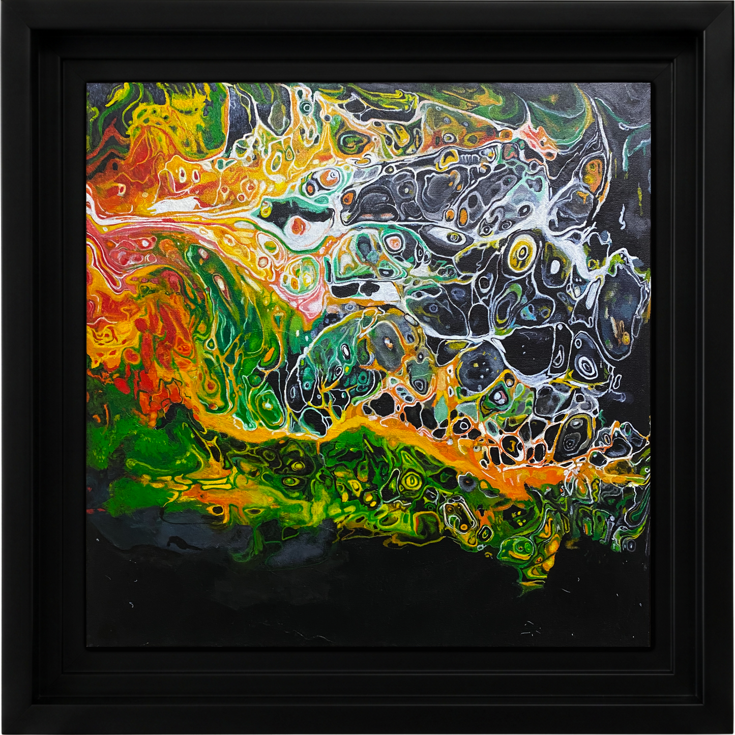 Black River, 24x24x0.75" Framed Oil Painting