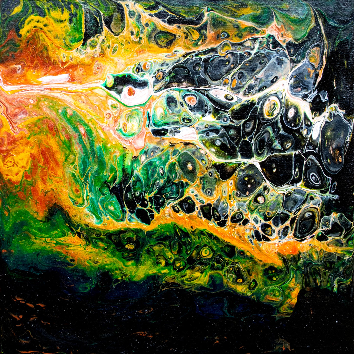 Black River, 8x8x0.75" Acrylic Painting