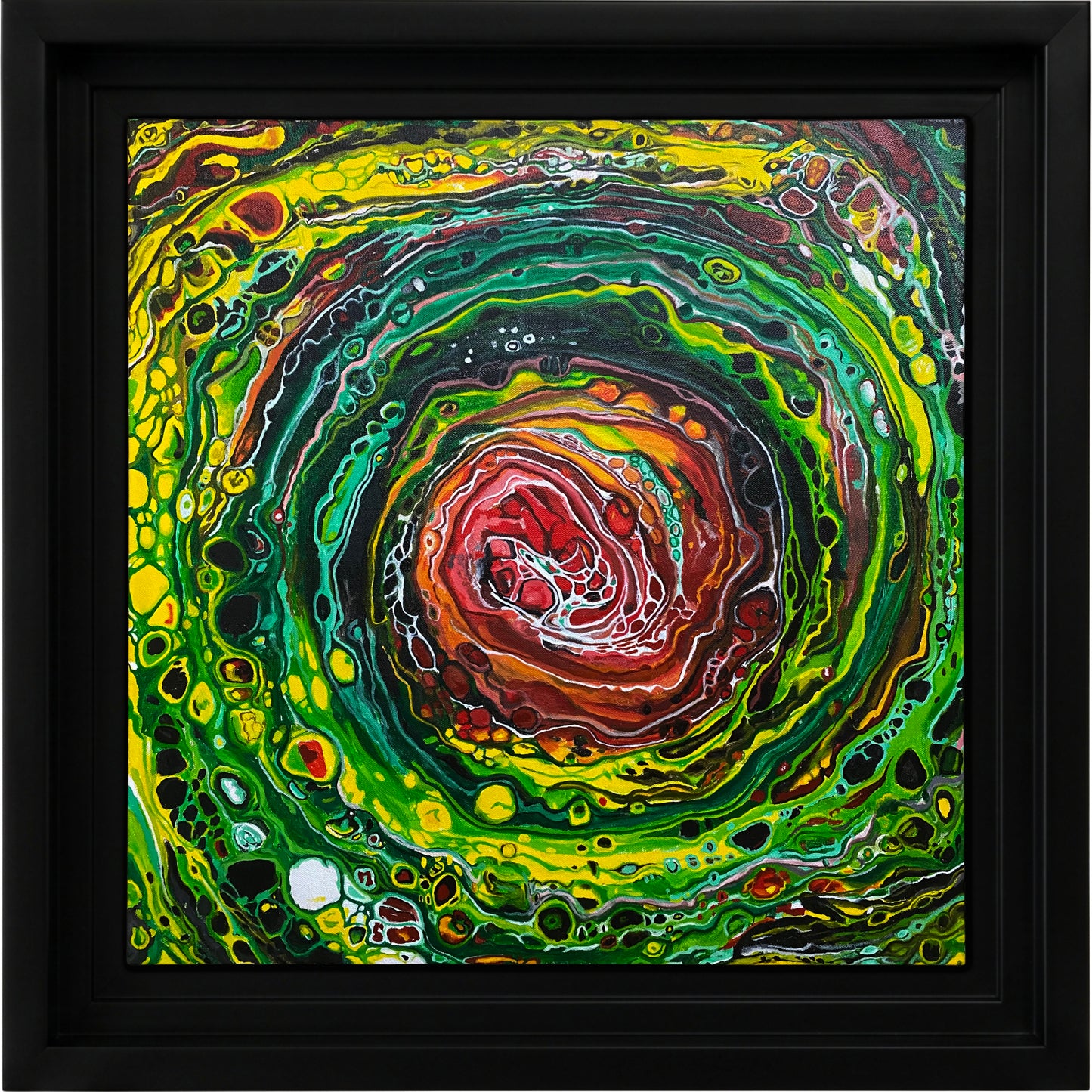 The Beating Heart of an Emerald Tree, 24x24x0.75" Framed Oil Painting
